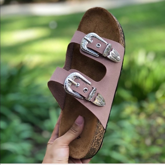 LAST1♥️Western Double Strap Dusty Rose Sandals - Picture 5 of 5